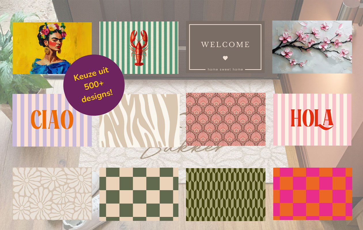 Ontvang €70 korting op een gepersonaliseerde deurmat