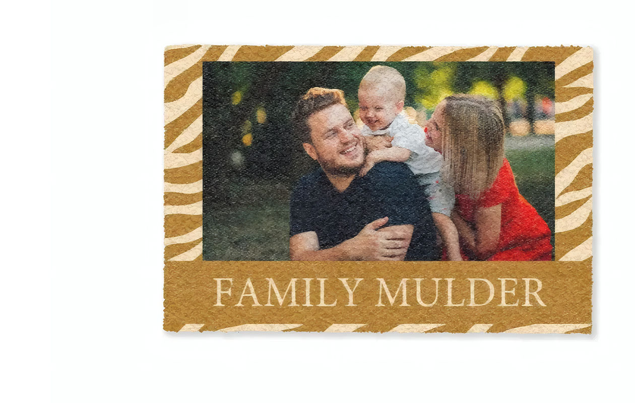 Ontvang €70 korting op een gepersonaliseerde deurmat