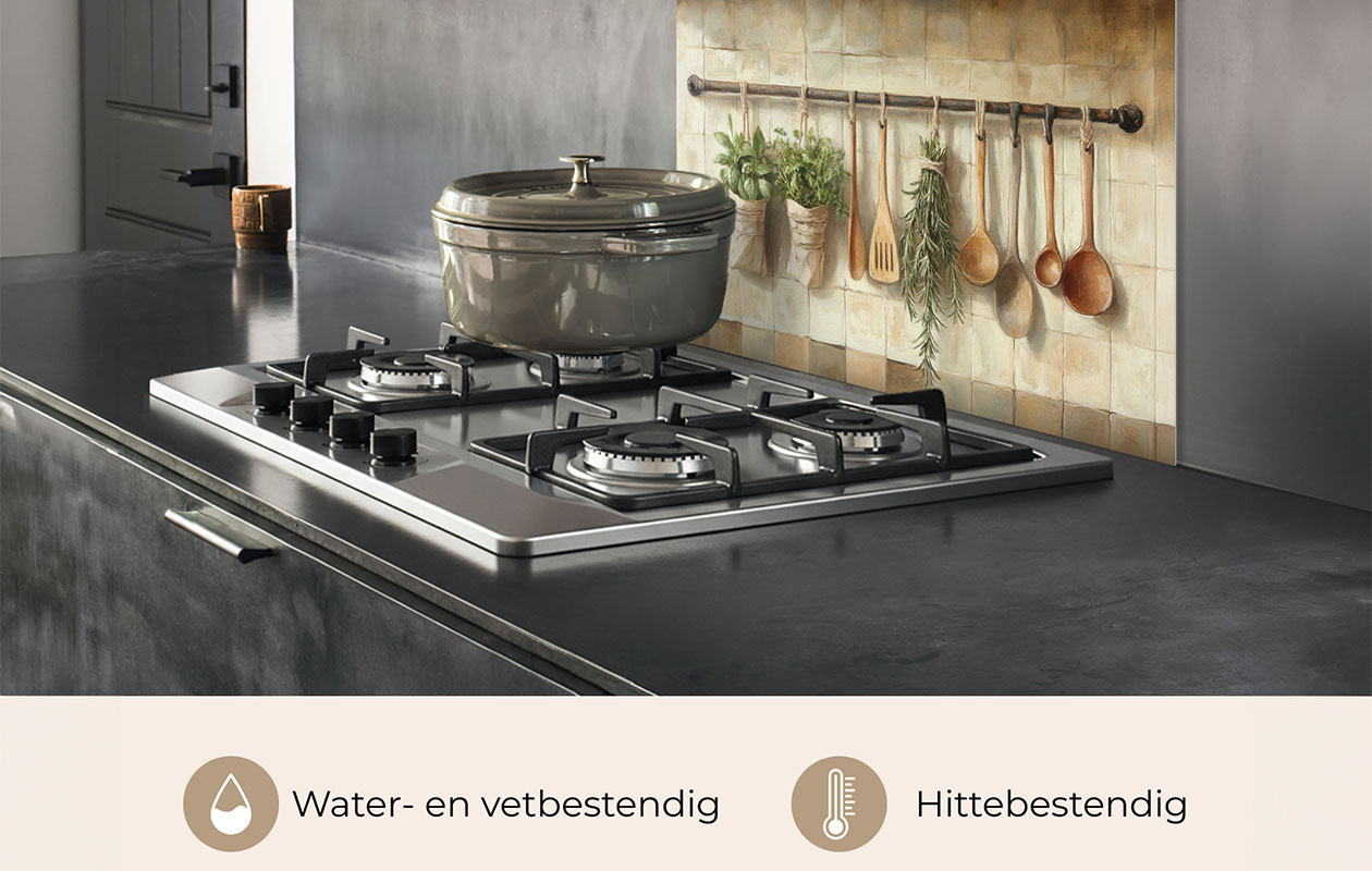 Ontvang €70 korting op een stijlvol spatscherm voor in de keuken