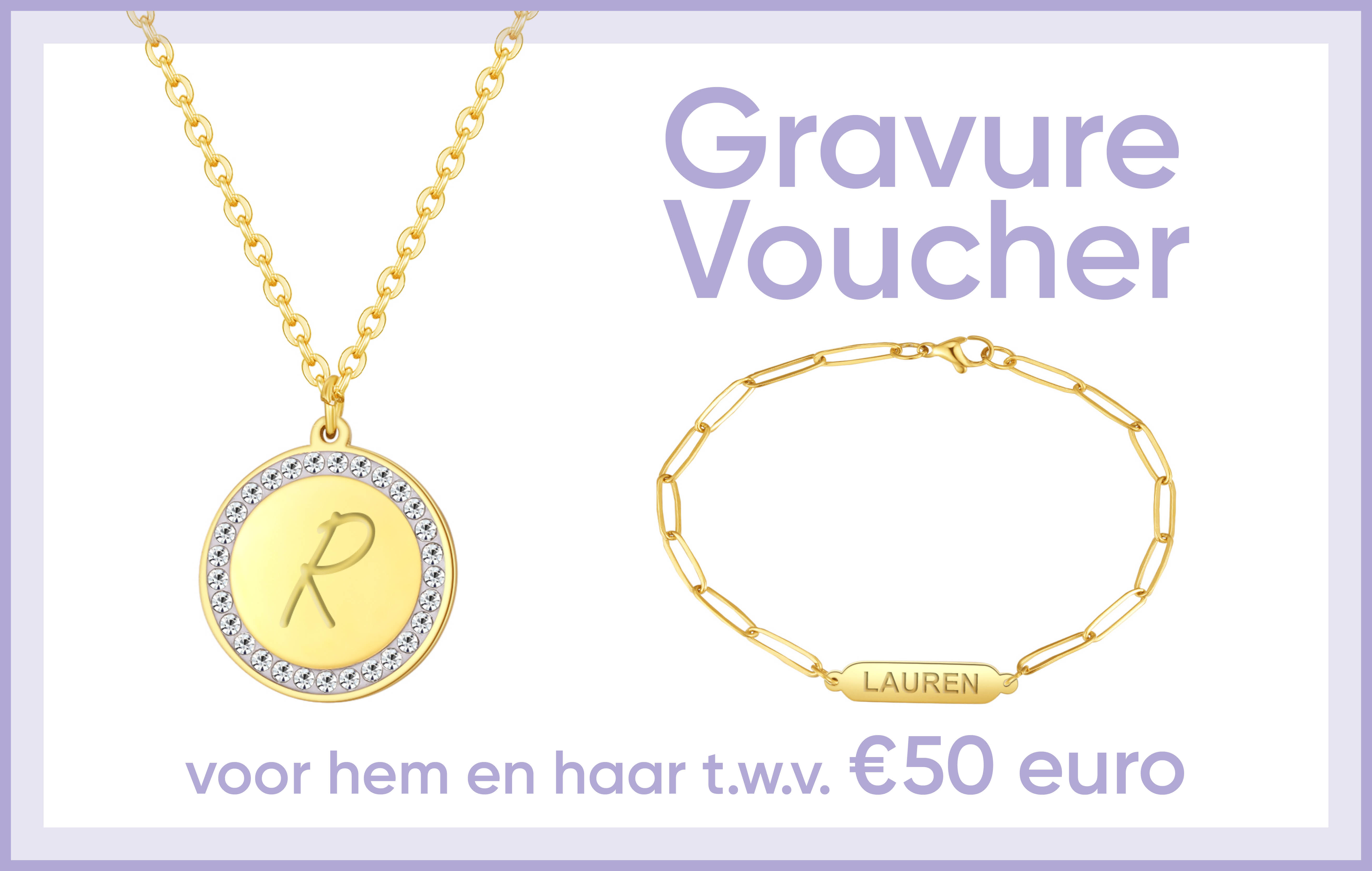 Waardebon t.w.v. €50 voor gegraveerde sieraden bij Di Lusso