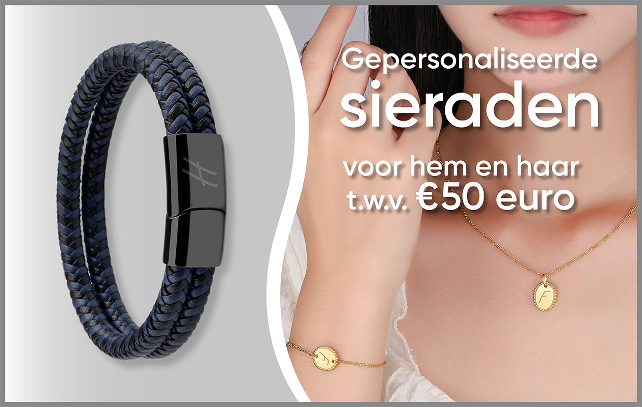 Waardebon t.w.v. €50 voor gegraveerde sieraden bij Di Lusso