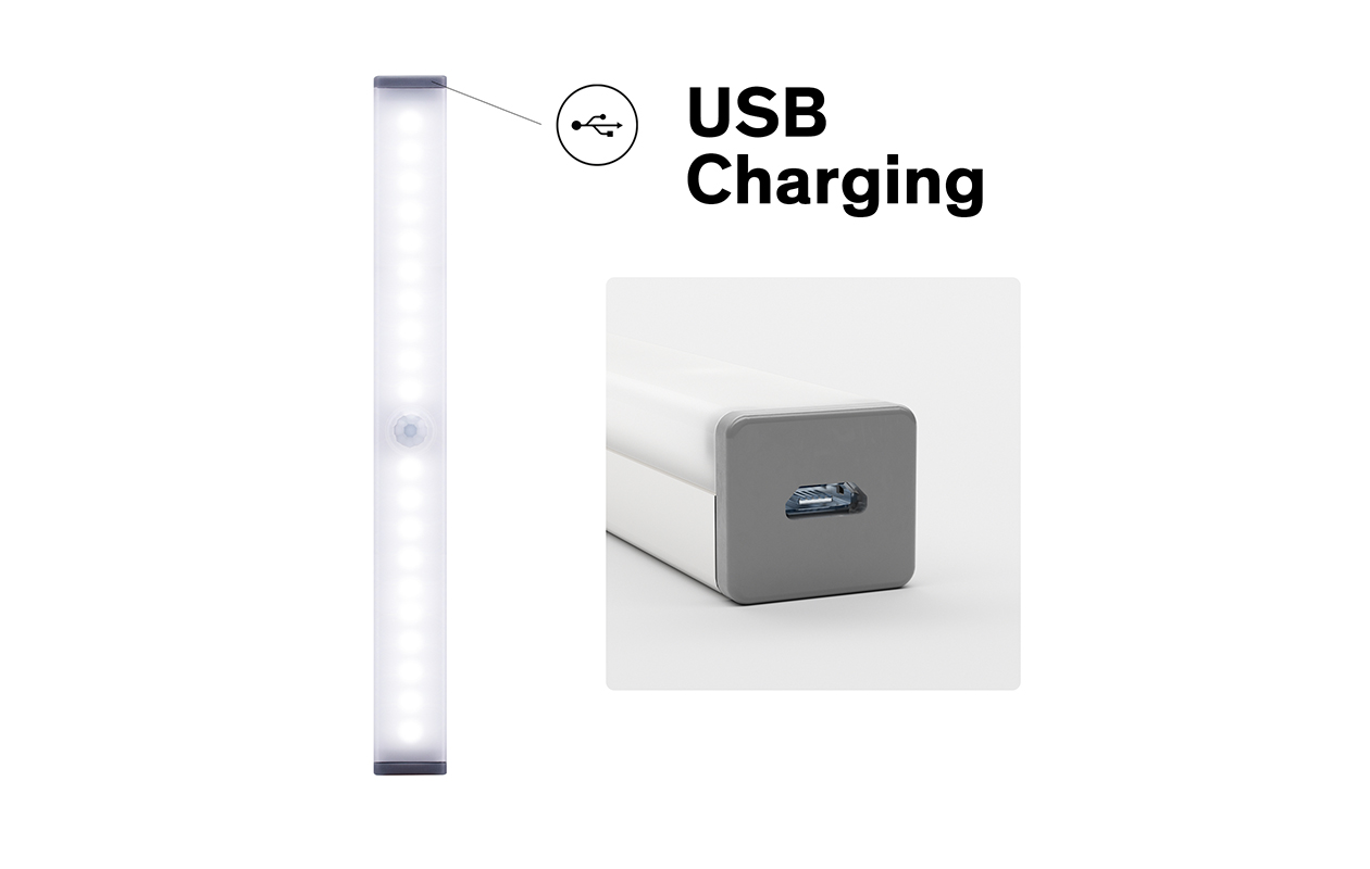 2x lampes LED Sinji avec détecteur de mouvement (15 cm) – Éclairage d’armoire à batterie