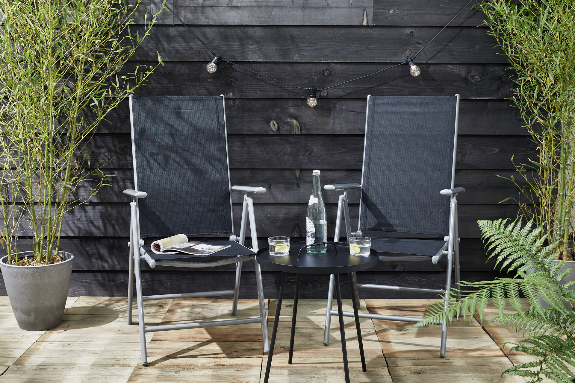 909 Outdoor Aluminium Tuinstoel - Set/2 - Antraciet