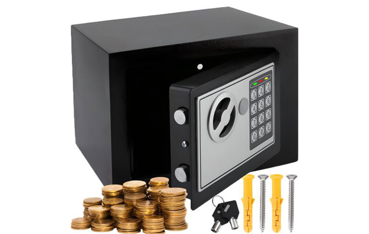 Coffre-fort électronique avec code PIN & clés de secours