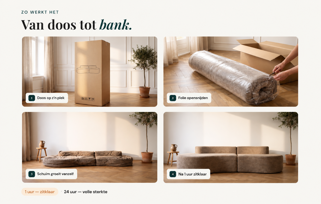 Canapé lounge de luxe Dreamhouse Emerald – Emballé sous vide et sans montage
