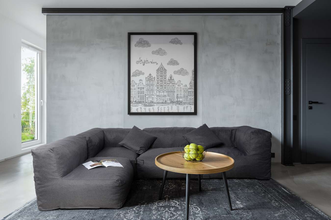 Feel Furniture - Binnen en Buiten bank - Odin - 4 Persoonsbank - Grijs - Met Hocker