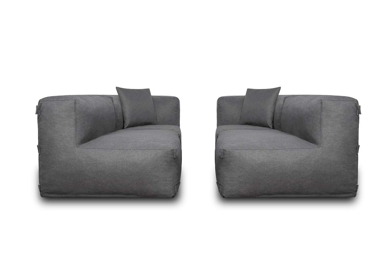 Feel Furniture - Binnen en Buiten bank - Odin - 4 Persoonsbank - Grijs - Met Hocker