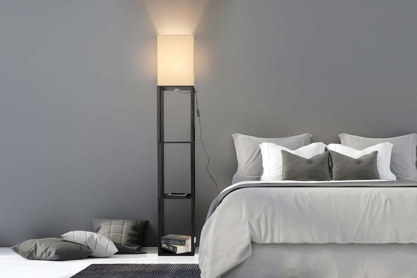 Feel Furniture - Staande lamp met opberguimte - Zwart