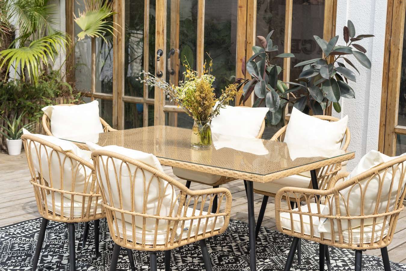 Feel Furniture - Vloerkleed voor buiten - 280x370cm - Zwartwit