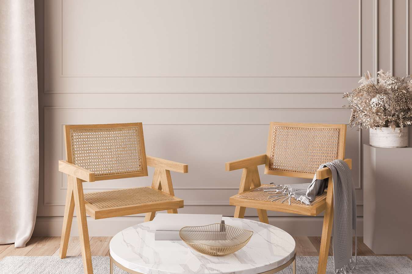 Feel Home - Houten eetkamer stoel - Rattan - Naturel