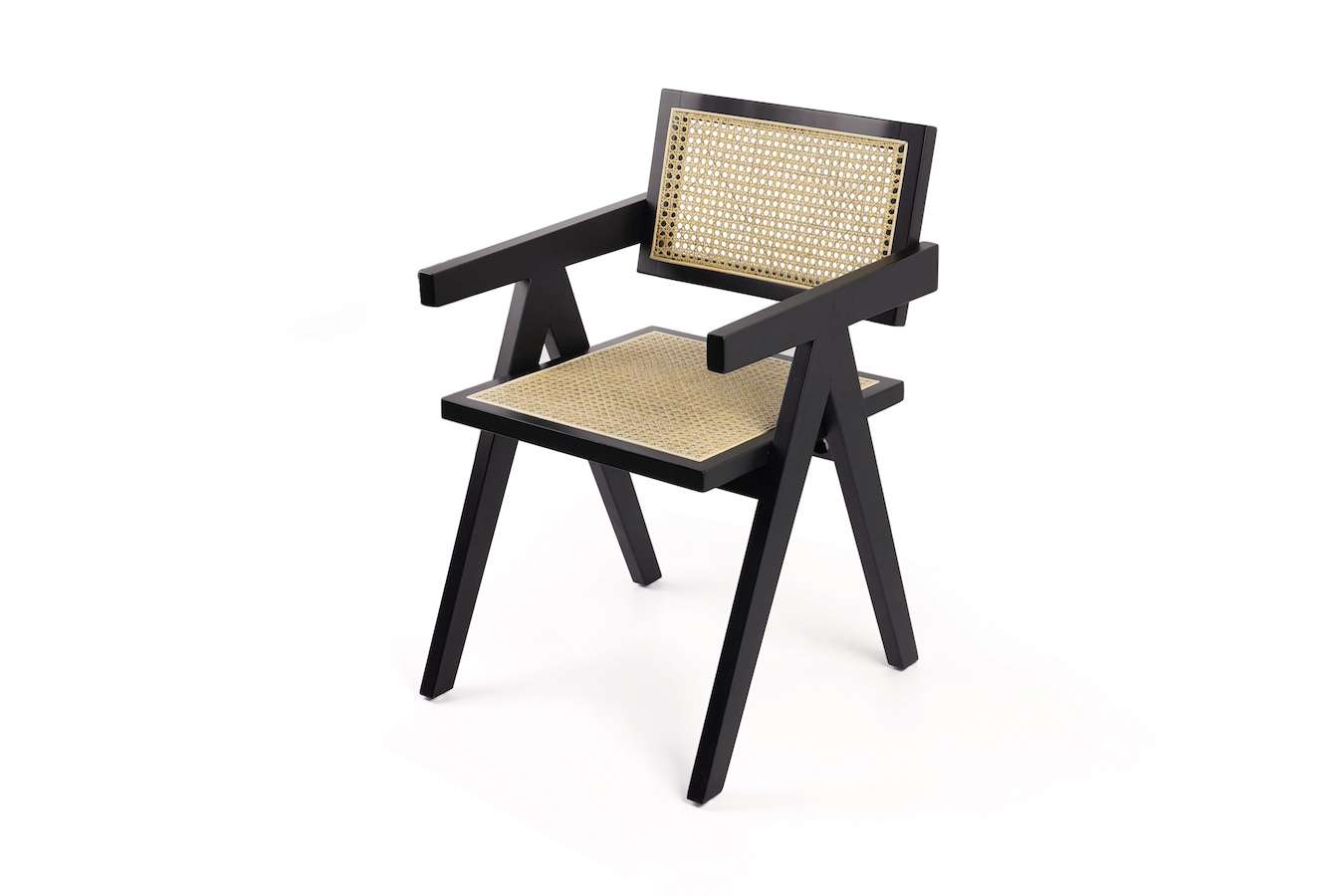 Feel Home houten eetkamer stoel rattan zwart