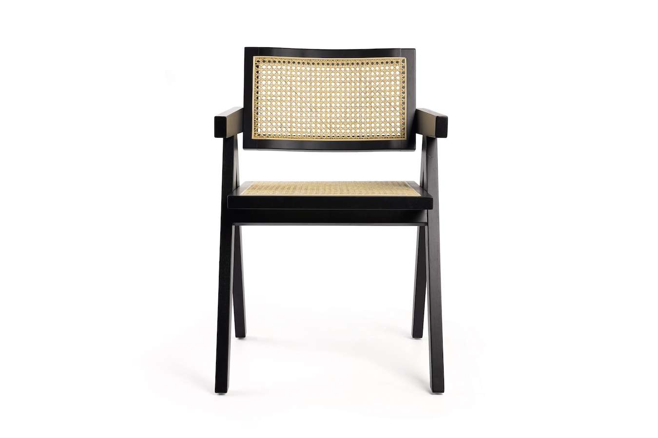 Feel Home houten eetkamer stoel rattan zwart