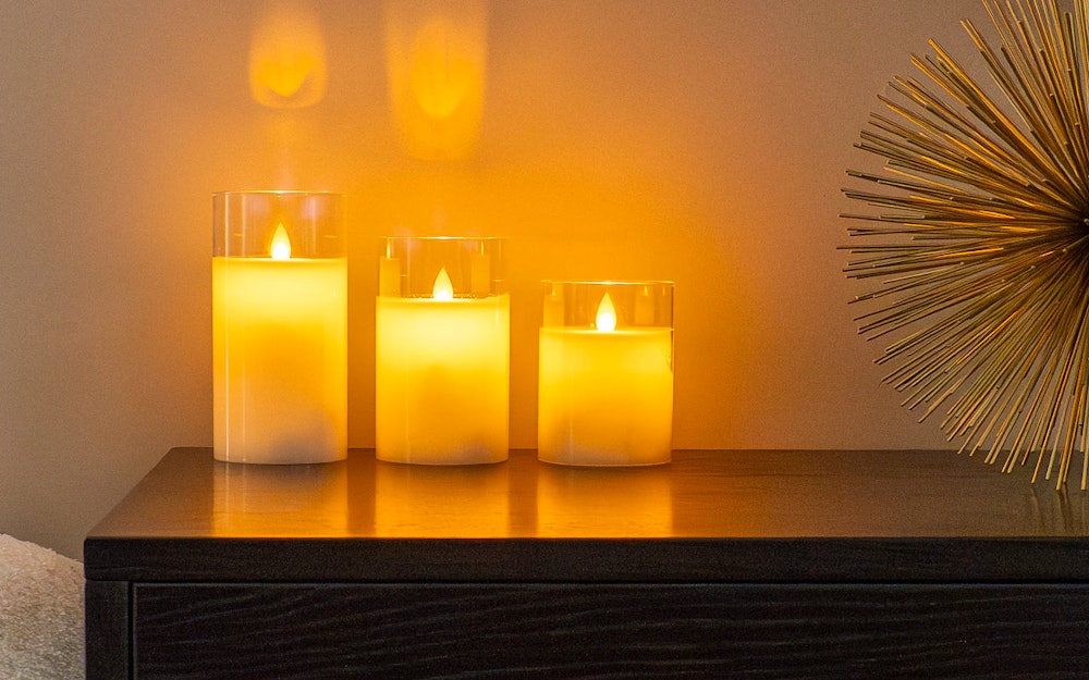 FlinQ - LED Kaarsen Smoked Glass (Transparant)