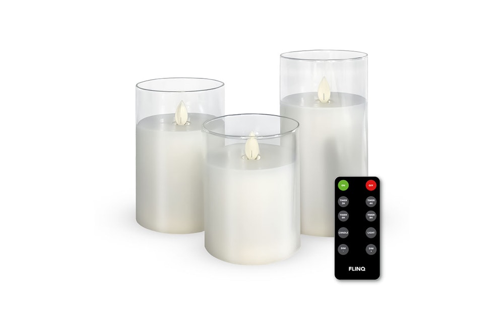 FlinQ - LED Kaarsen Smoked Glass (Transparant)