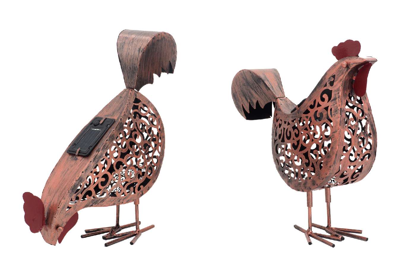 Green Series - Lampes solaires en forme de poules - Lot de 2