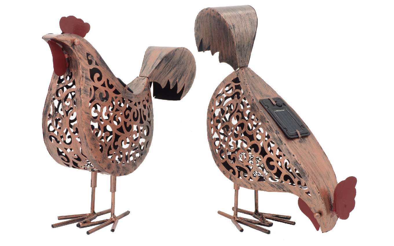 Green Series - Lampes solaires en forme de poules - Lot de 2