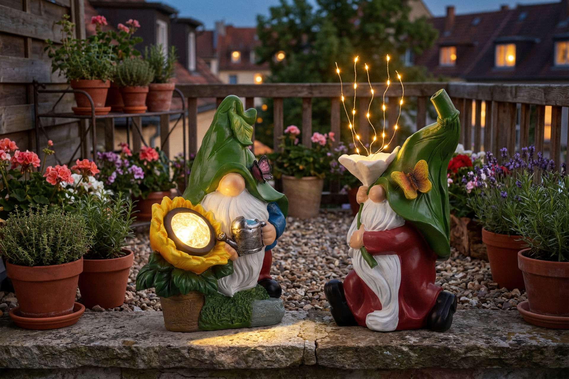 Green Series - Tuinkabouter Lampen op Zonne-energie - 2 Stuks