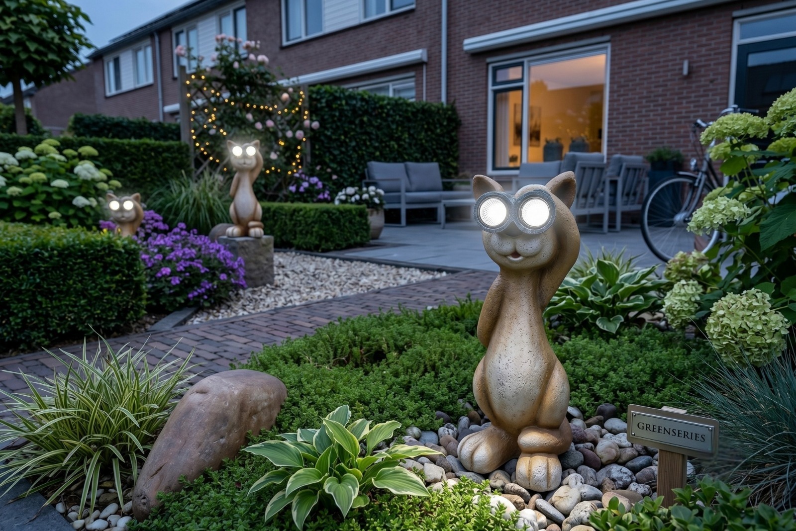 Green Series - XL Solar Kat met Verrekijker en LED-verlichting