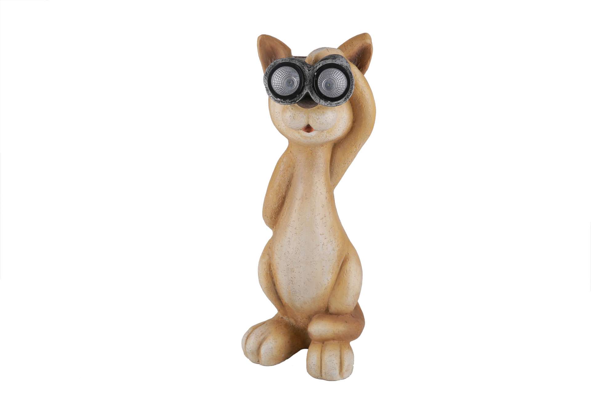 Green Series - Chat solaire XL avec jumelles et éclairage LED