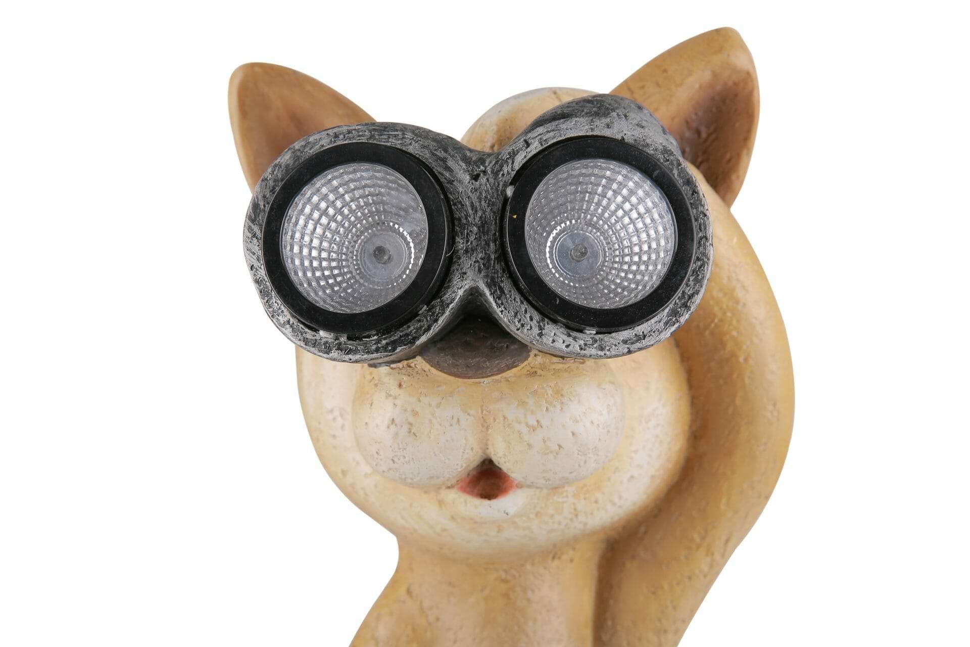 Green Series - Chat solaire XL avec jumelles et éclairage LED