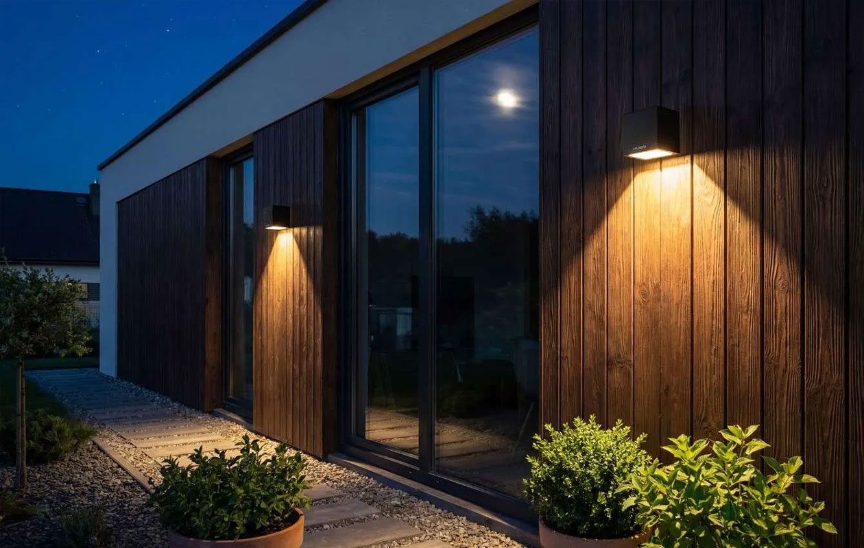 Applique murale cubique Hyundai Lighting à énergie solaire - 2 pièces