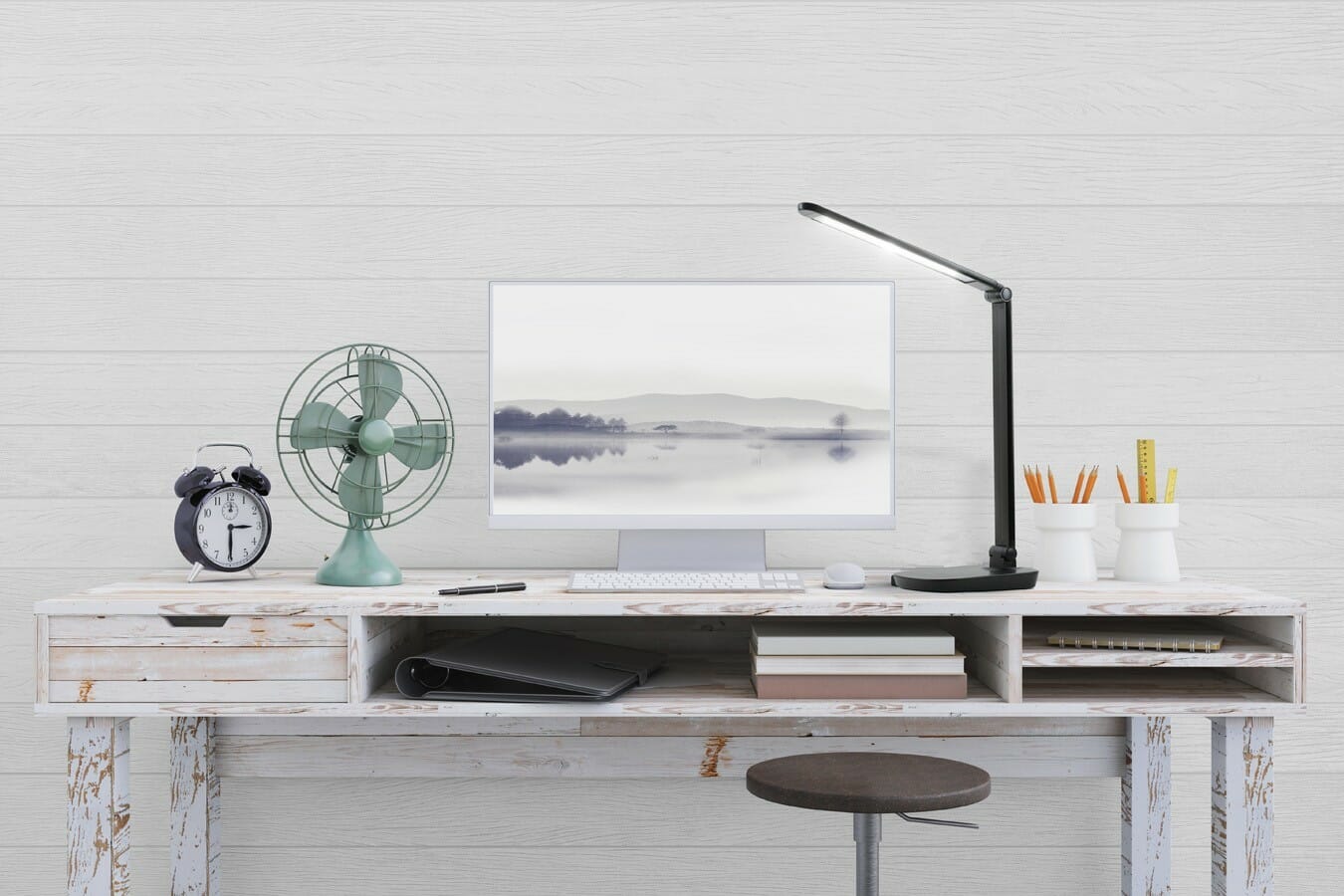 Hyundai Lighting - LED Bureaulamp - verstelbaar, dimbaar en met USB poort