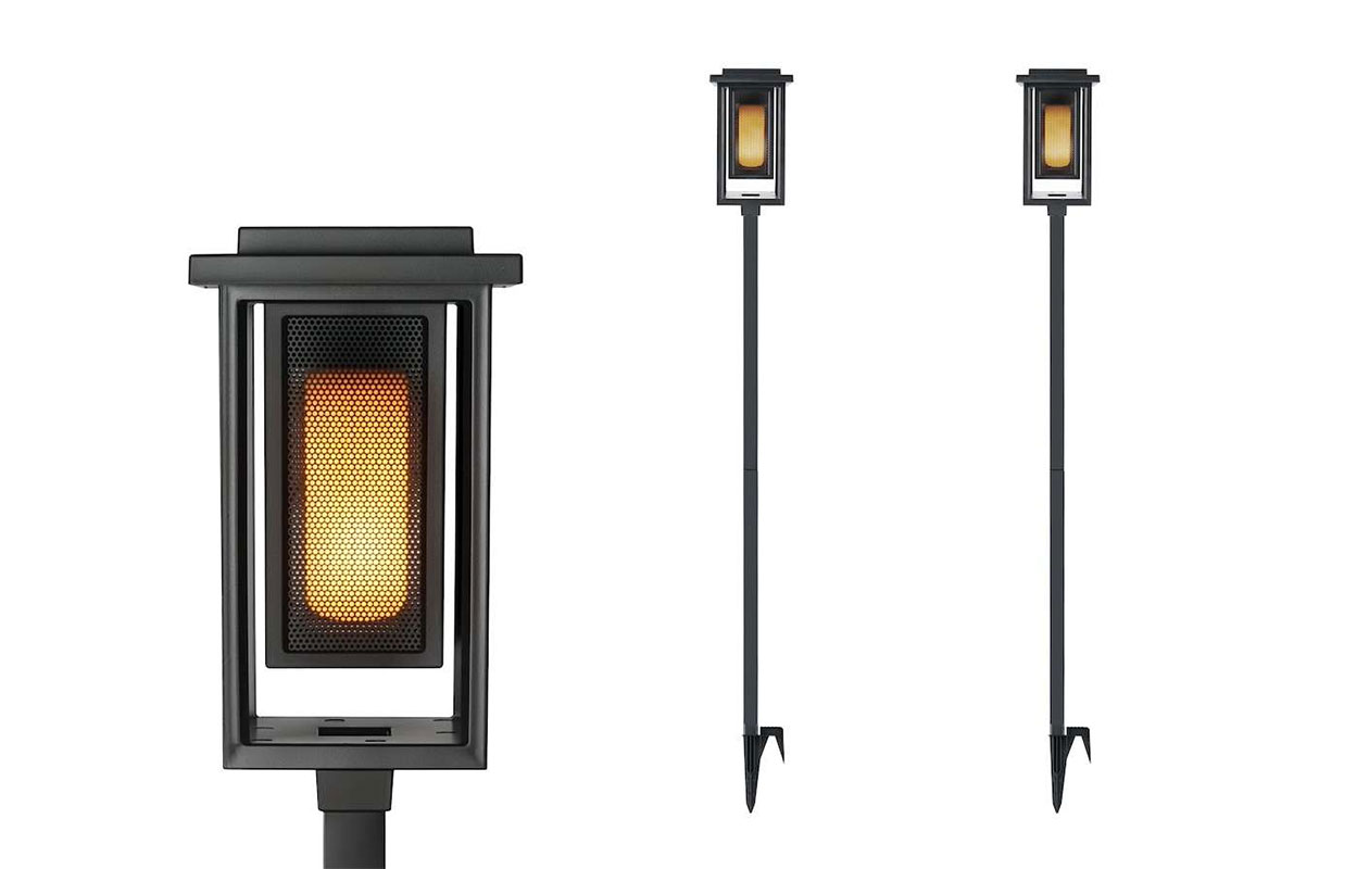 Hyundai Lighting Torches solaires de luxe pour allée (lot de 2)