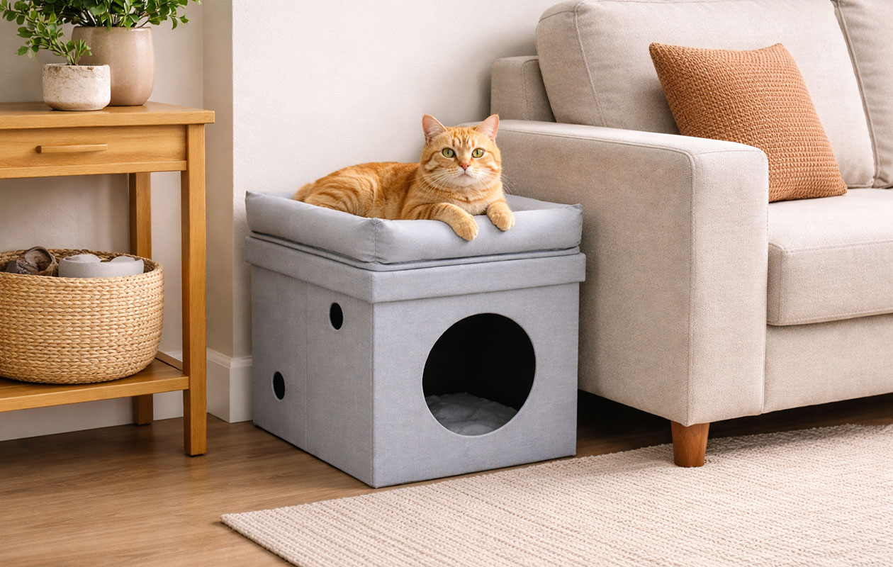 Maison pour chat avec coussin