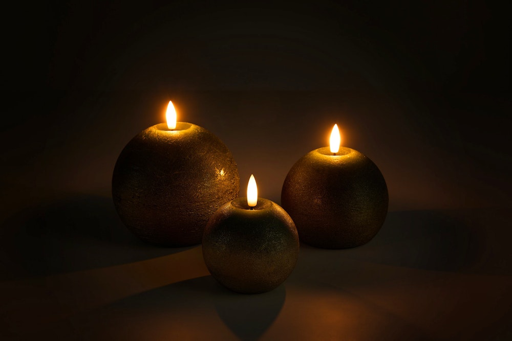 LED kaars set van 3 - met wax