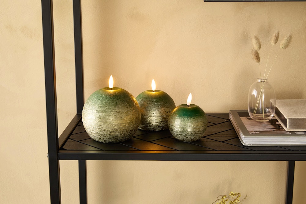 LED kaars set van 3 - met wax