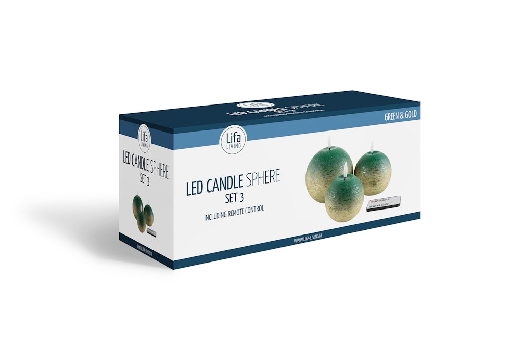 LED kaars set van 3 - met wax