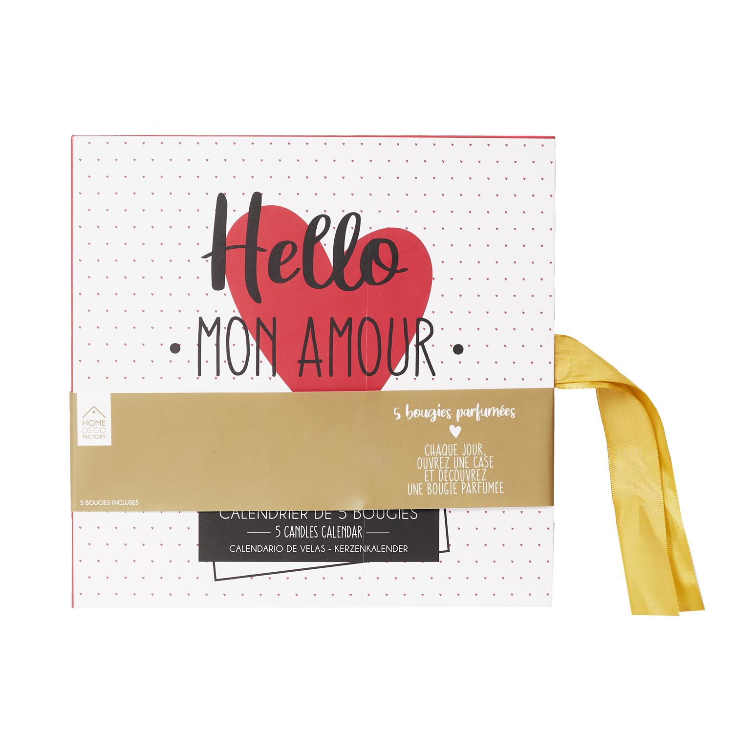 Liefdes cadeaubox met 5 kaarsen Valentijn cadeau 