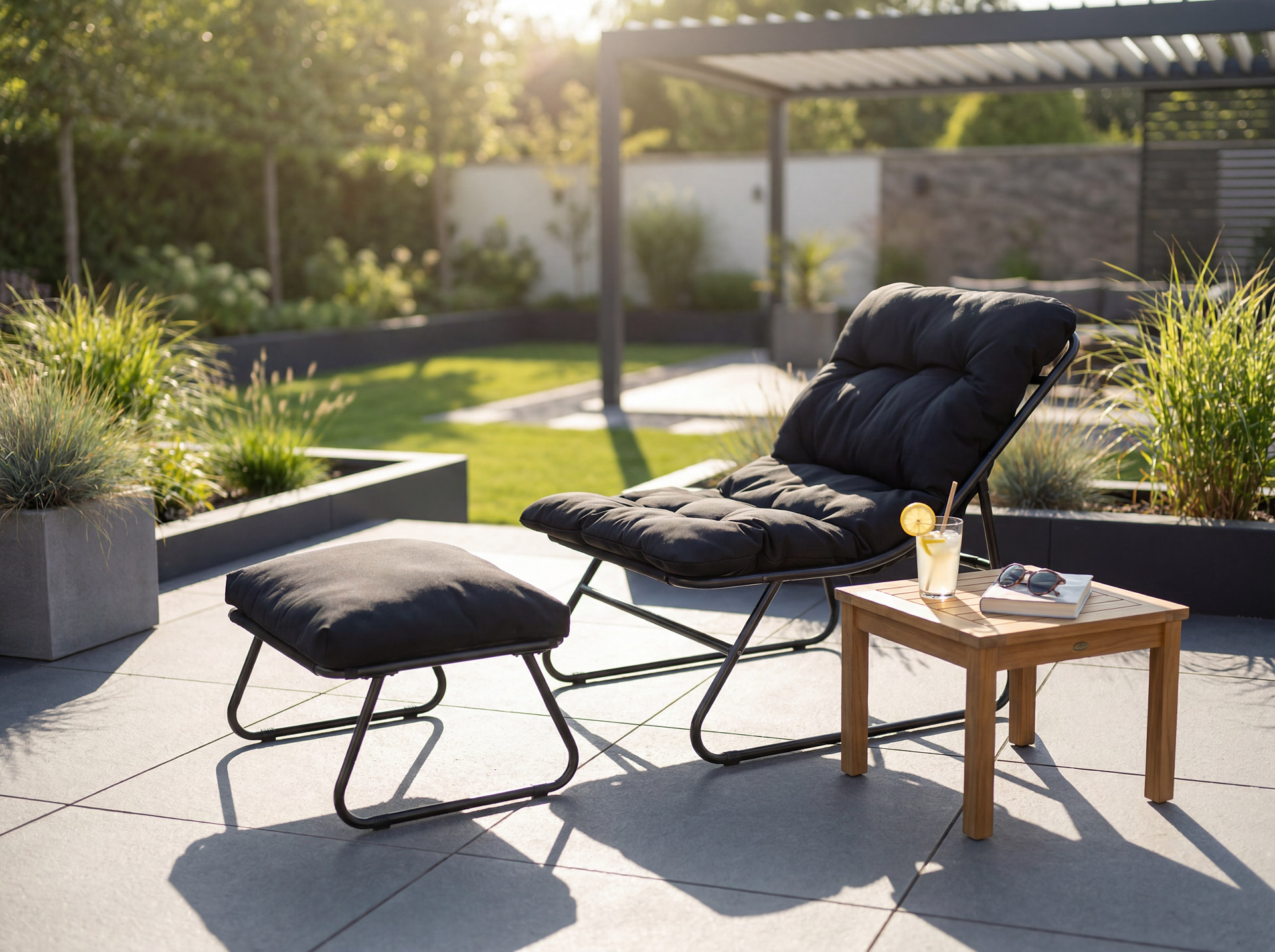 Lifa Garden Lounge stoel met voetenbank