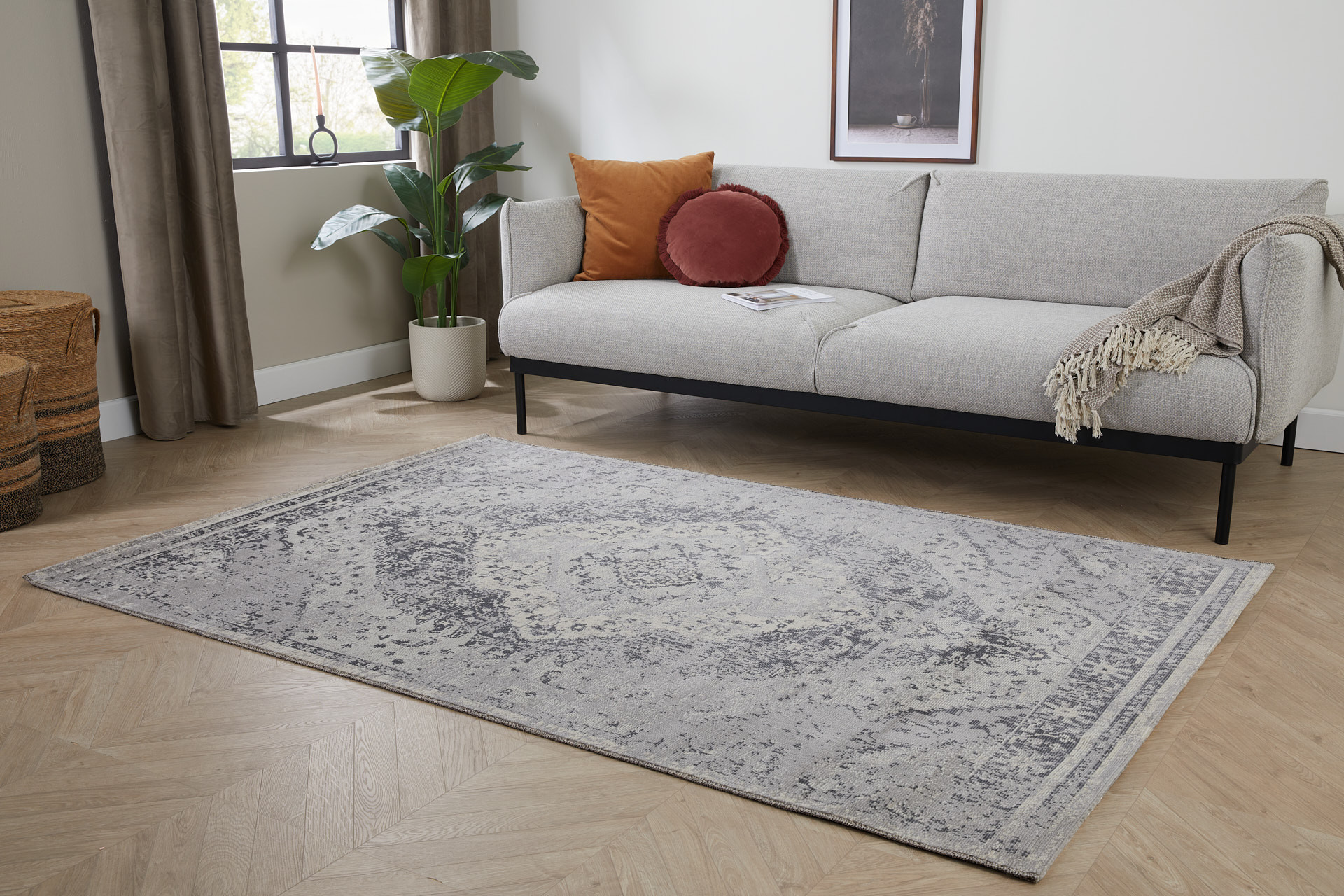 Vloerkleed - Lifa Living Aqua Rosa 160 x 230 cm 