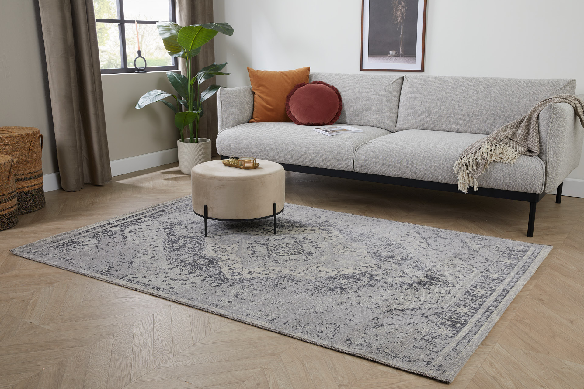 Vloerkleed - Lifa Living Aqua Rosa 160 x 230 cm 