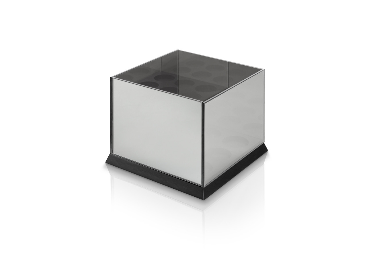 Lifa Living kaarslicht houder spiegelglas zwart 