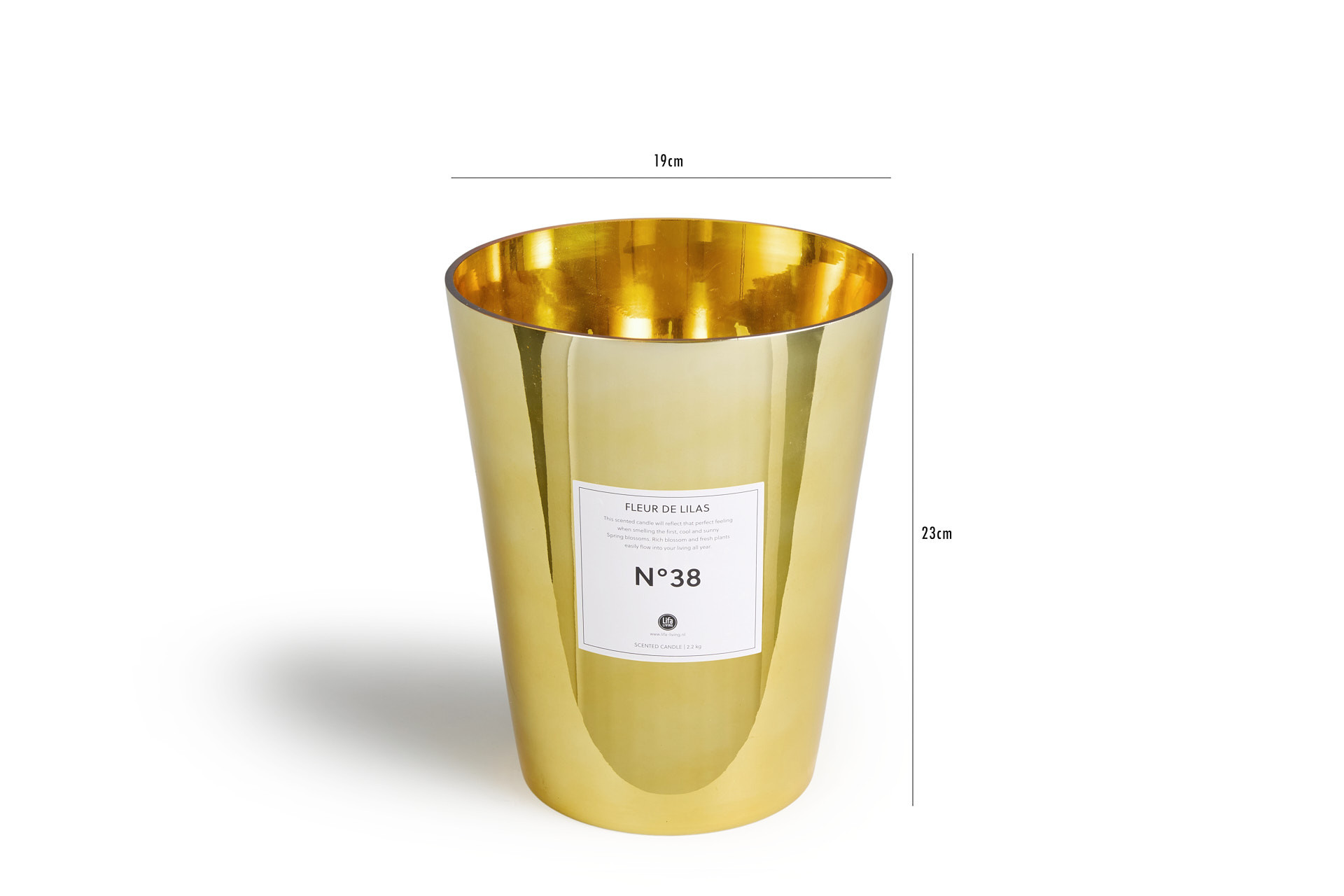 Lifa Living  Geurkaars XL - Goud glas