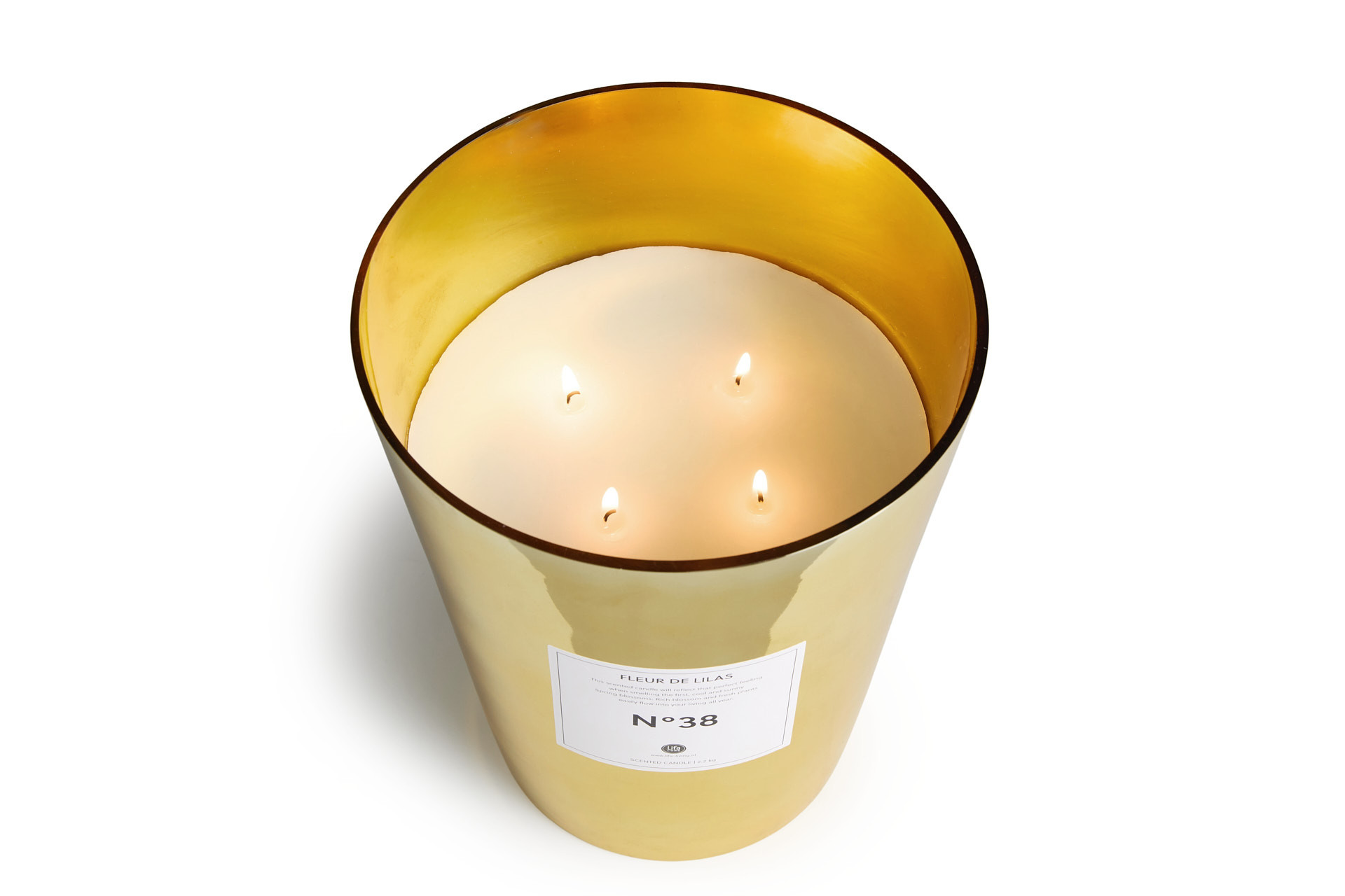 Lifa Living  Geurkaars XL - Goud glas