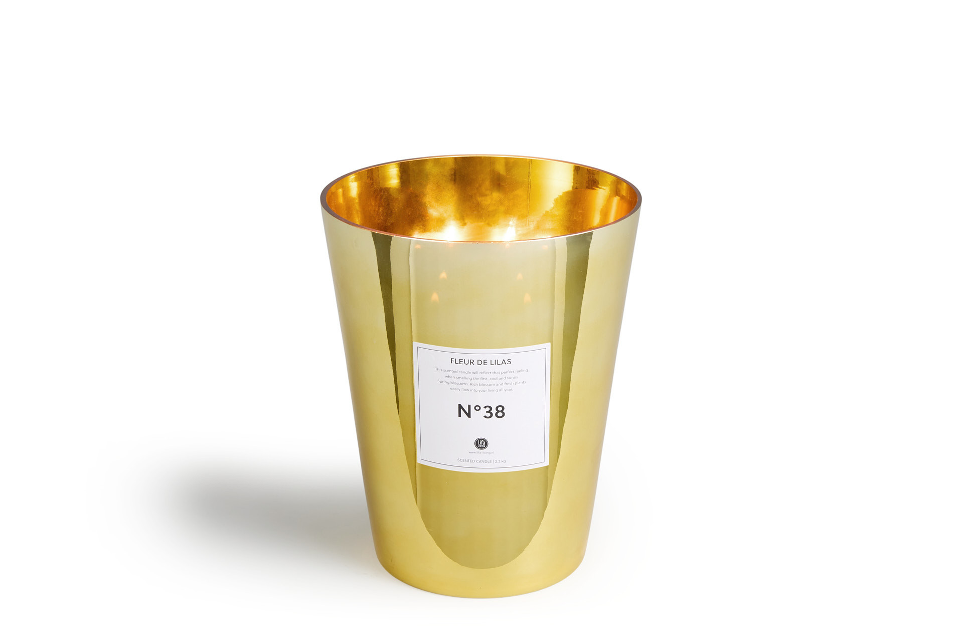 Lifa Living  Geurkaars XL - Goud glas