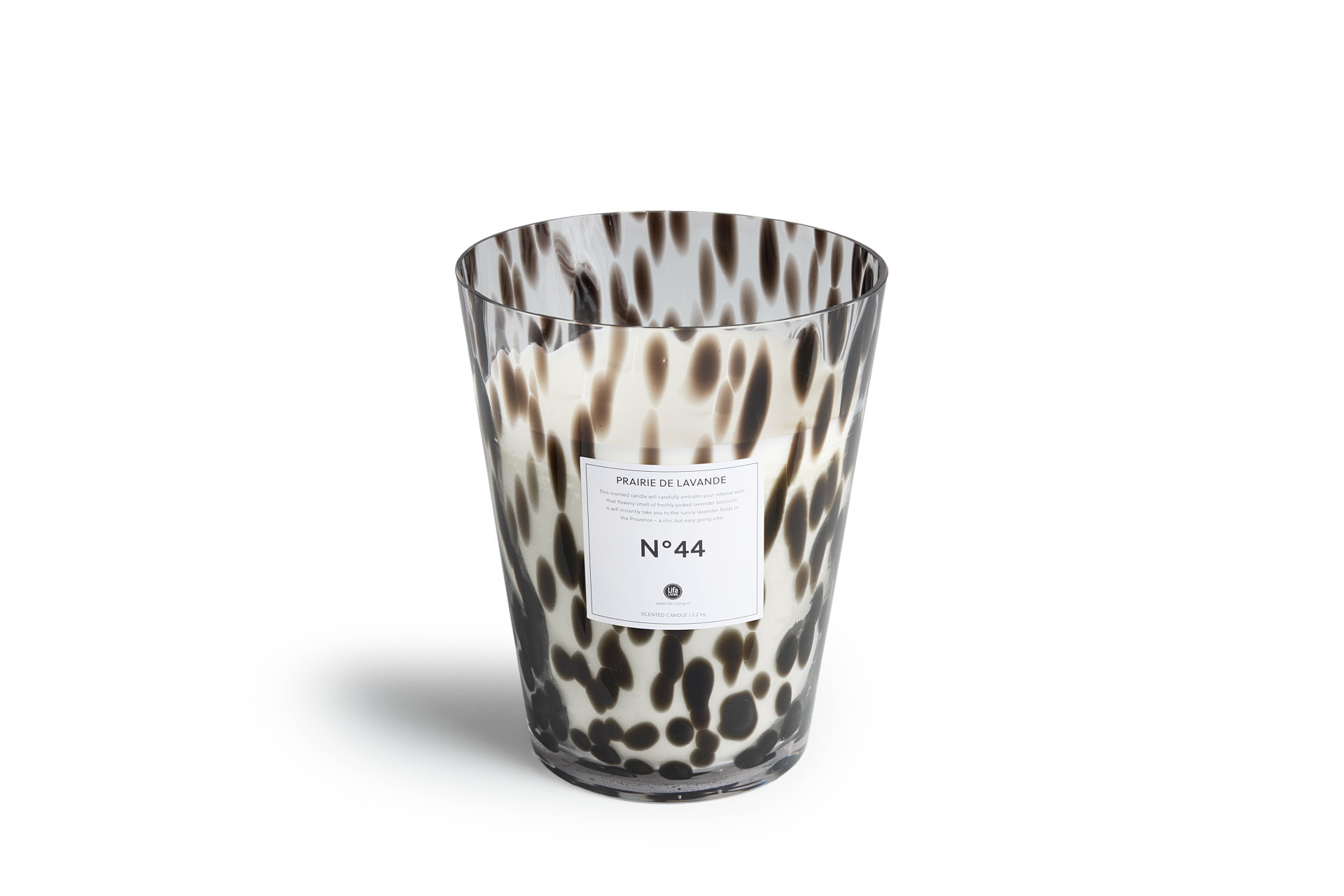 Lifa Living  Geurkaars XL - Zwart/wit panterprint