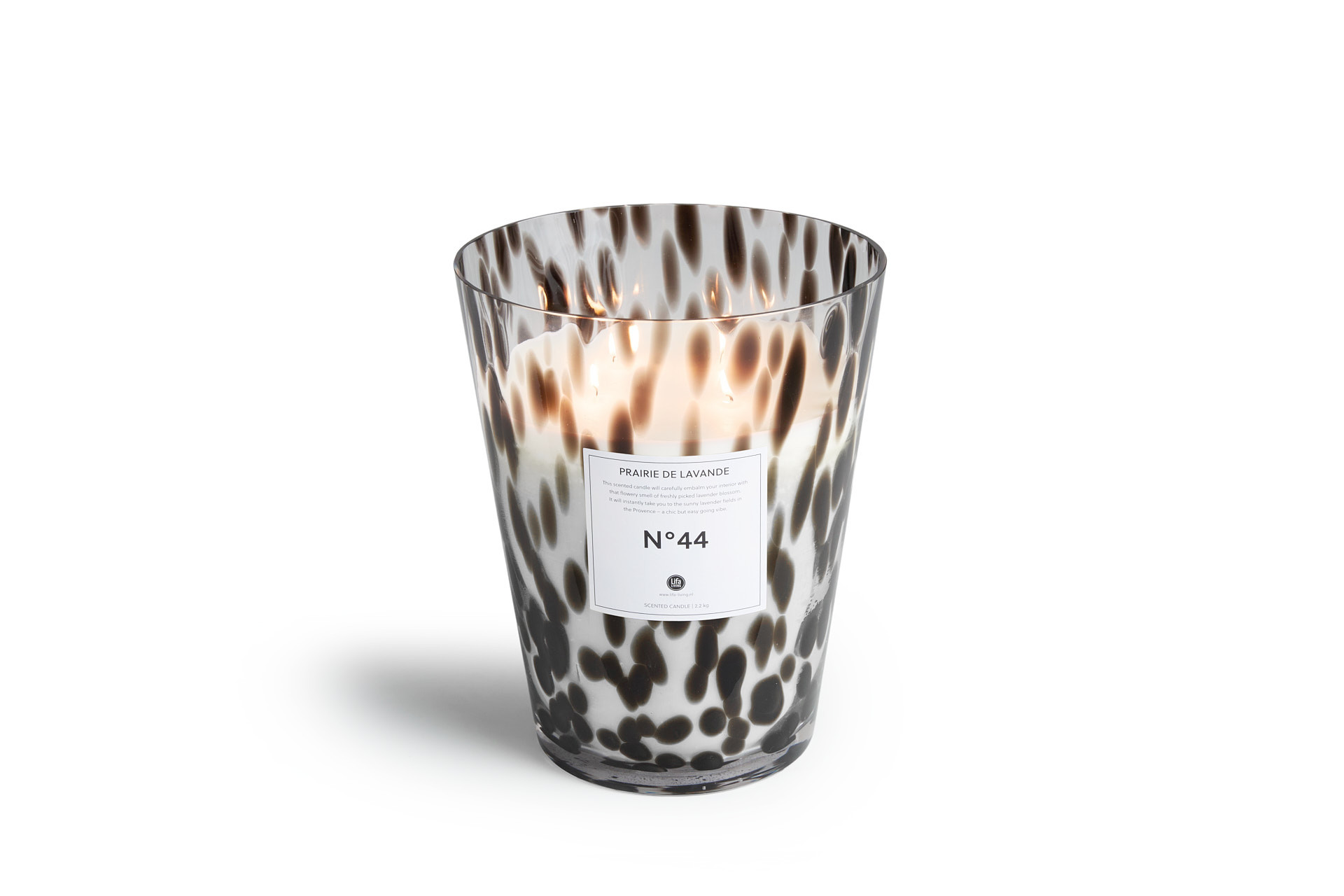 Lifa Living  Geurkaars XL - Zwart/wit panterprint