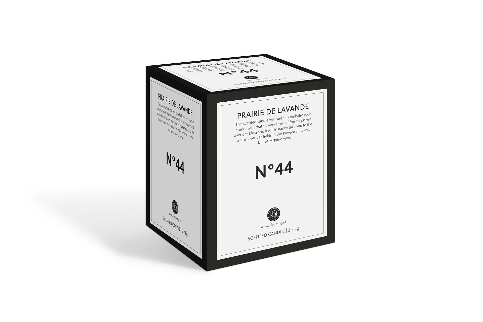 Lifa Living  Geurkaars XL - Zwart/wit panterprint