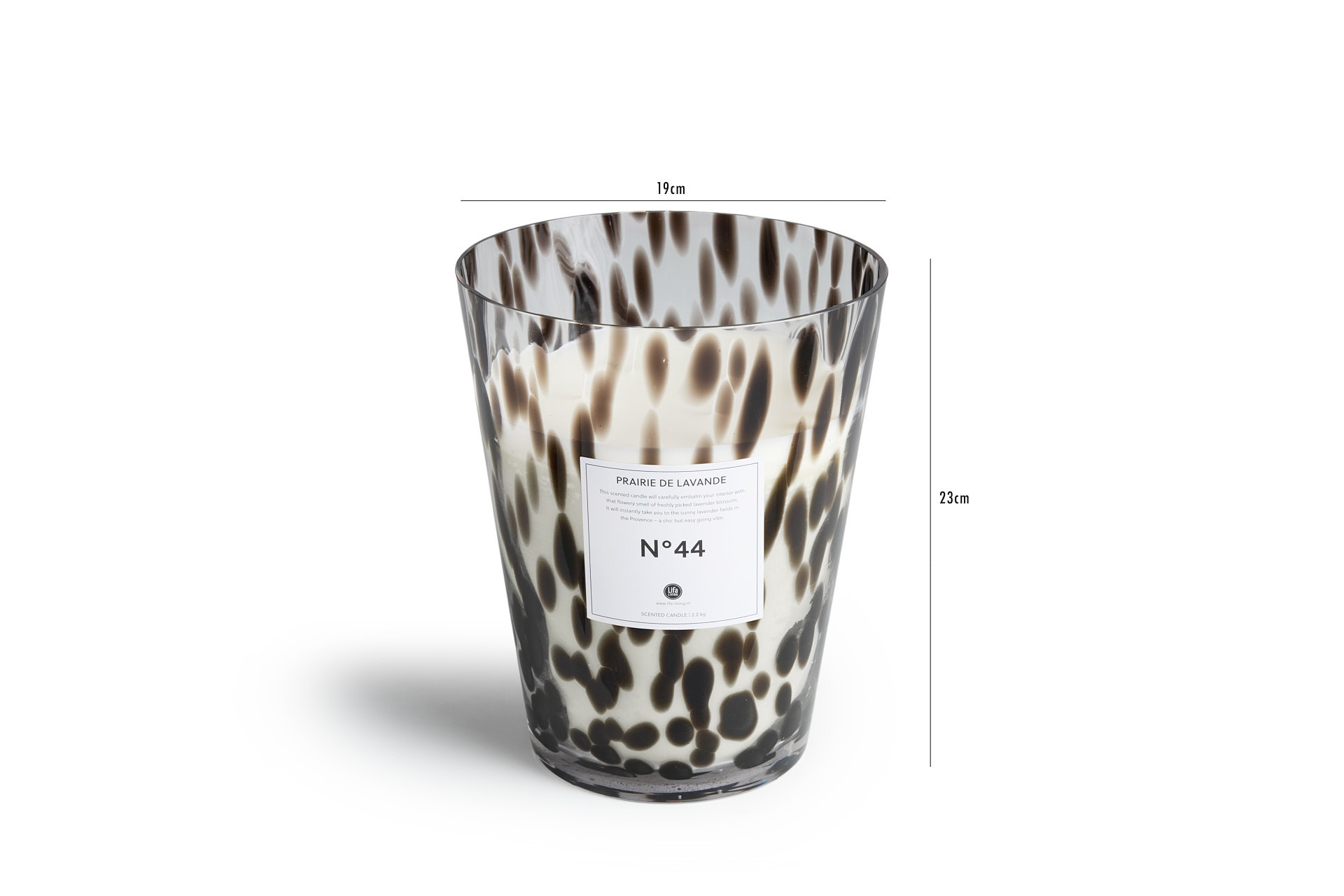 Lifa Living  Geurkaars XL - Zwart/wit panterprint