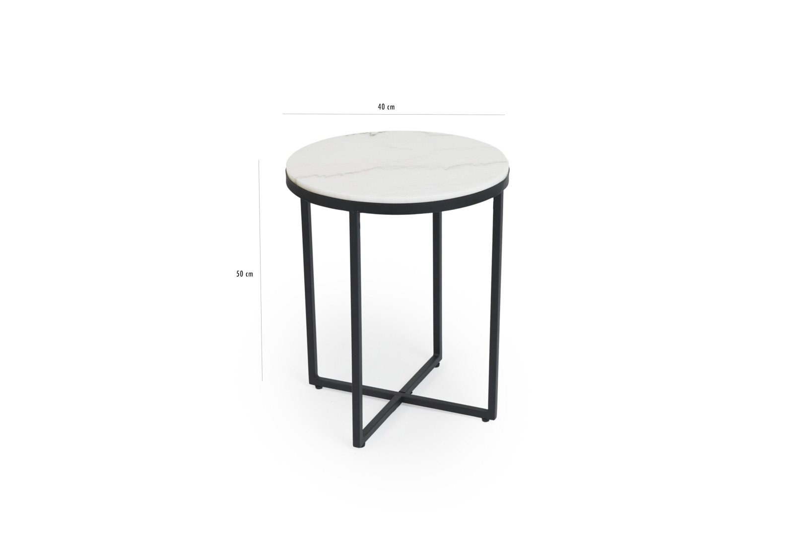 Lifa Living Table d'appoint en marbre Julien - Blanc
