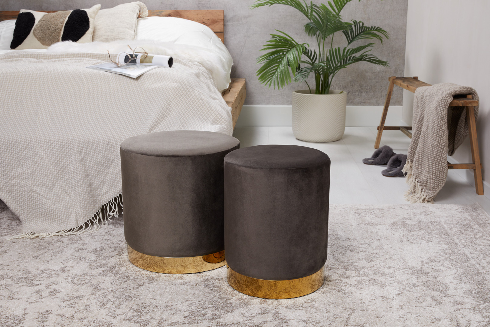 Lifa Living Poef - Beau Donkergrijs