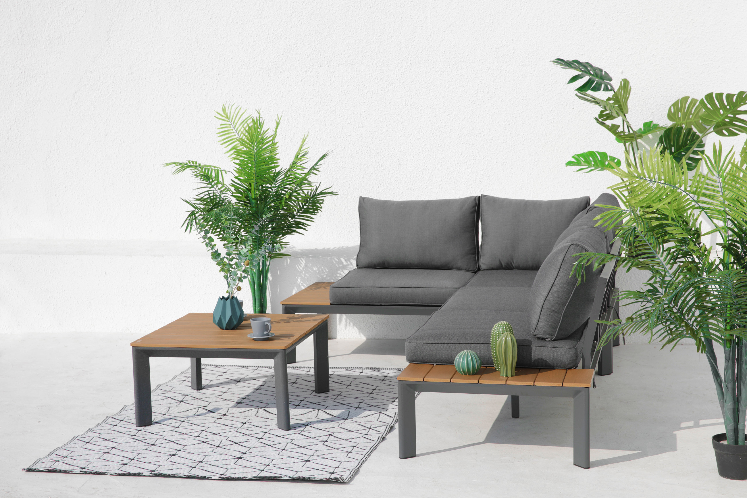 Luxe Modena lounge set 4-6 persoons - Grijs