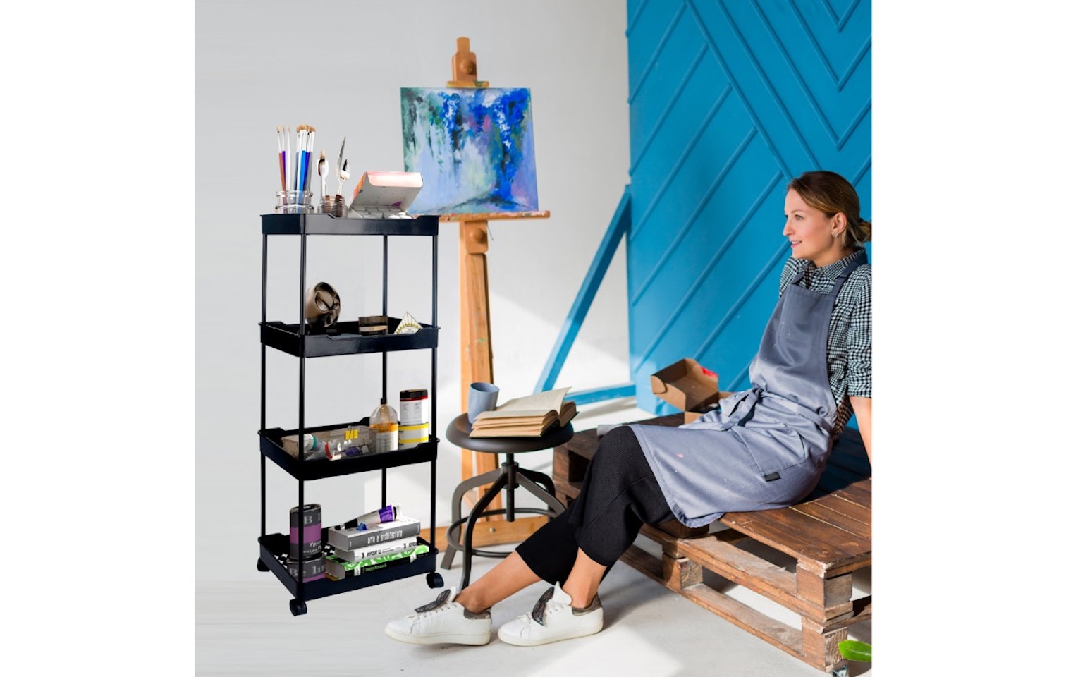 Nexxt - multifunctionele trolley 4-laags