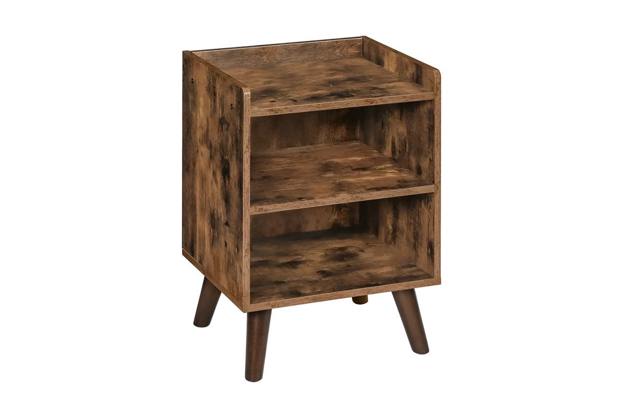 Parya Nachtkastje - Bijzettafel - Hout - Rustiek Bruin - Vintage Look