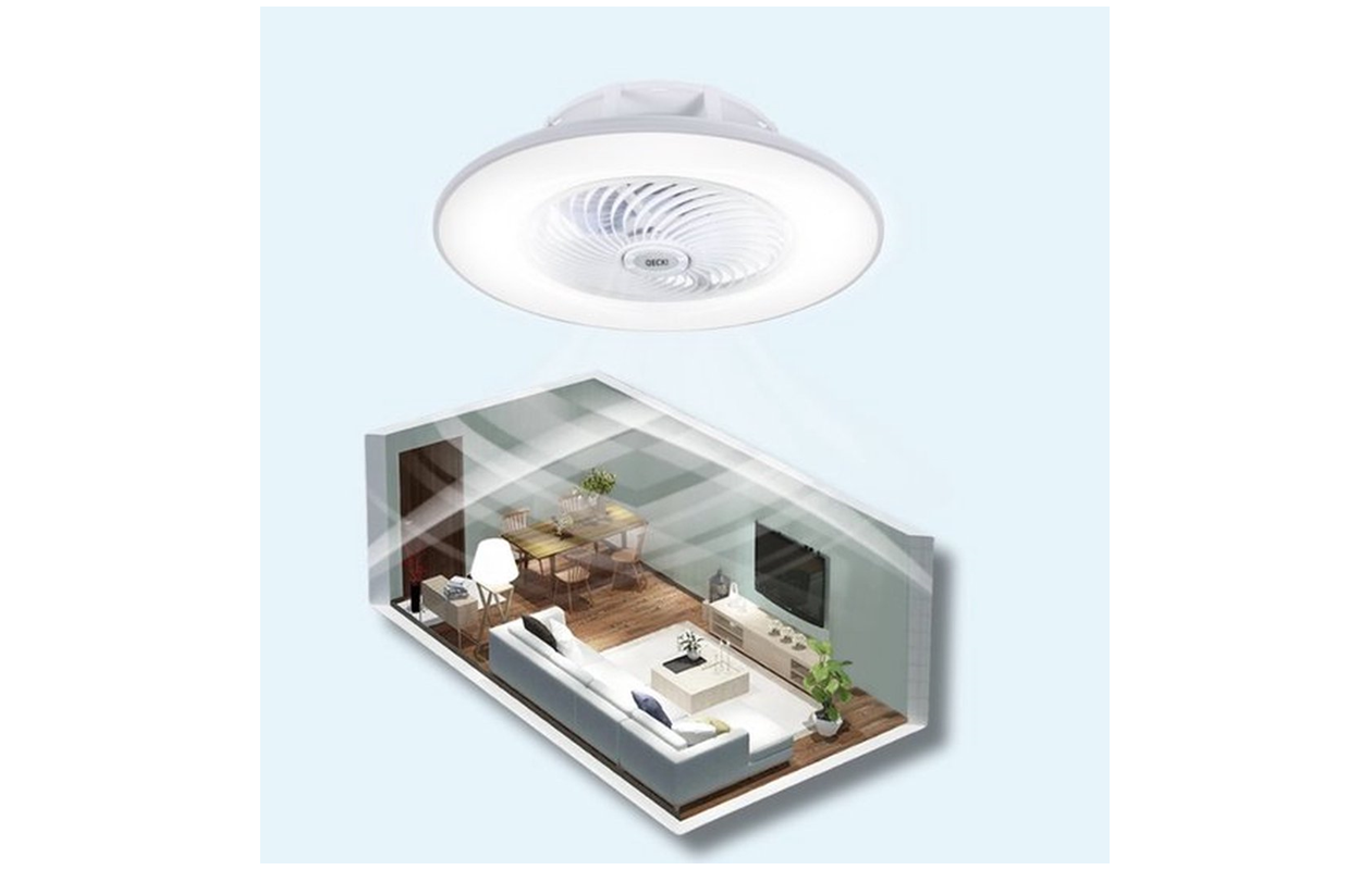 QECK!® Plafonventilator met Verlichting