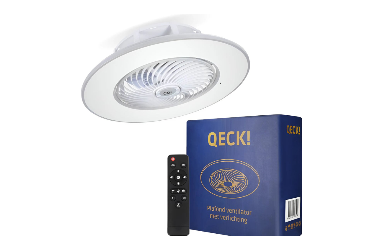 QECK!® Plafonventilator met Verlichting